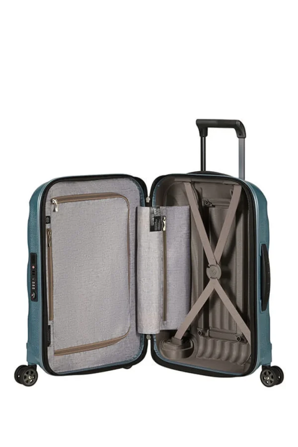 Samsonite C-Lite Nelipyöräinen laajennettava matkalaukku 55cm Ice Blue New
