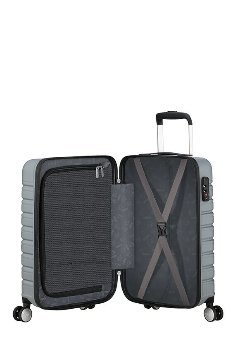 flashline_nelipyrinen_mat_0-1.webp American Tourister Flashline Nelipyöräinen matkalaukku 55cm (L 35cm) Sky Silver Best