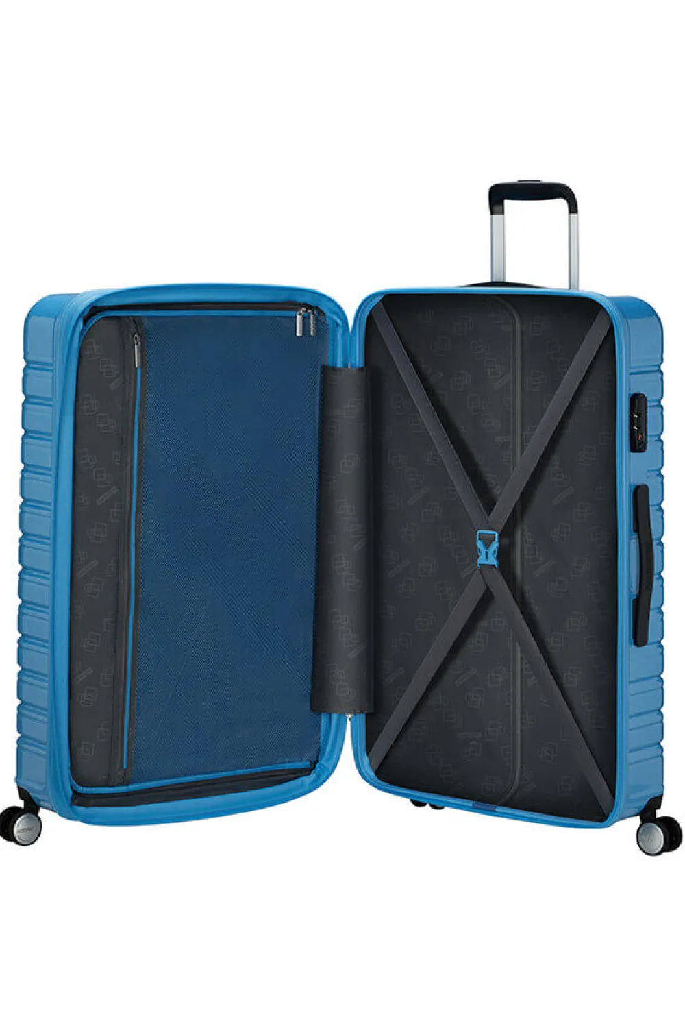 flashline_pop_suuri_matka_0.webp American Tourister Flashline Pop Suuri matkalaukku Cloudy Blue New