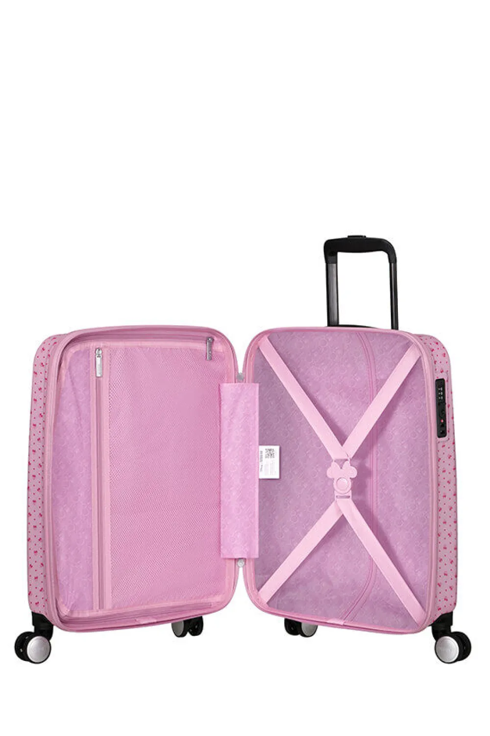 funlight_disney_nelipyrin_0.webp American Tourister Funlight Disney Nelipyöräinen matkalaukku 55cm Minnie Lenticular Pink Hot