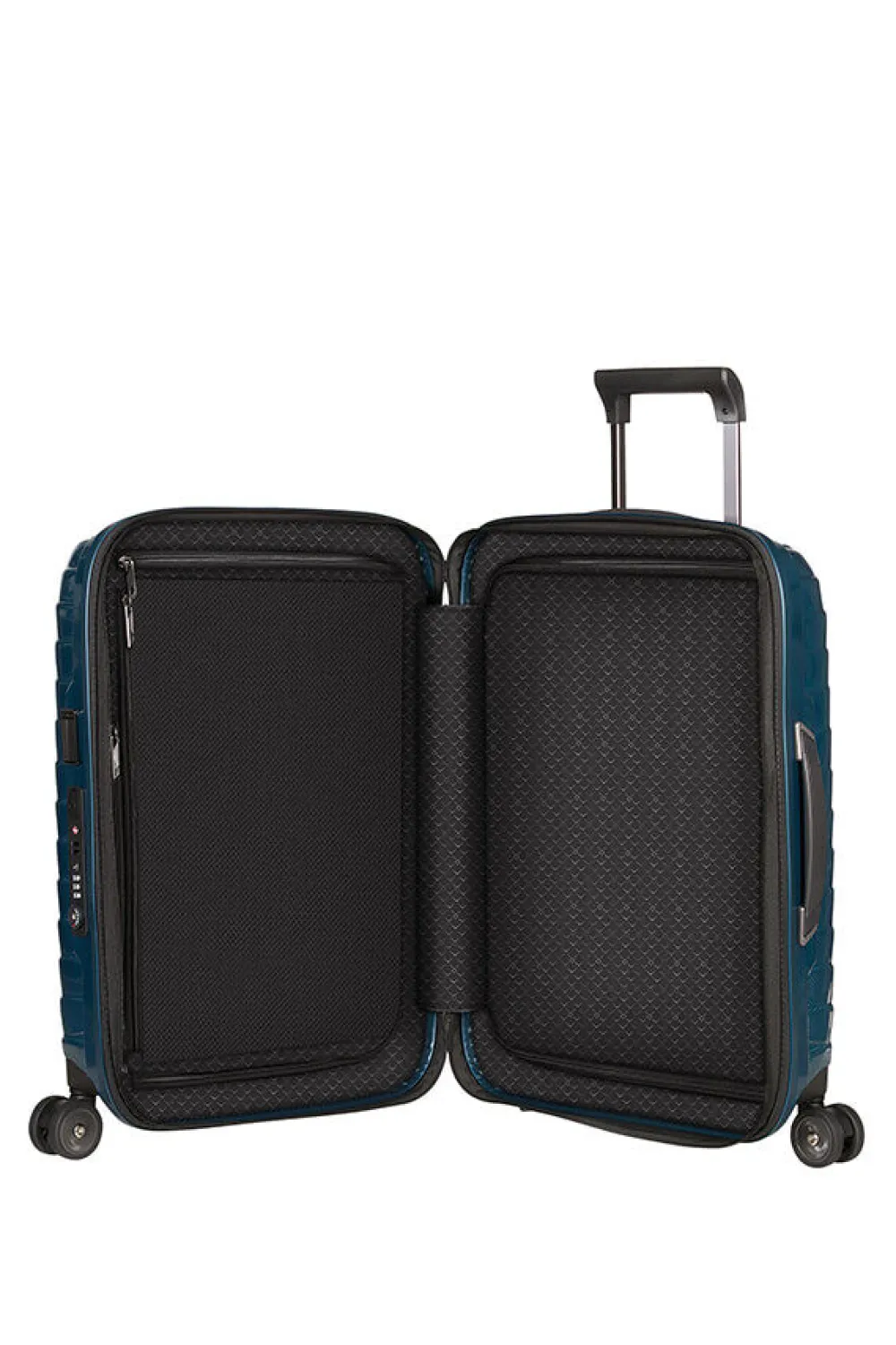 proxis_nelipyrinen_laajen_0-5.webp Samsonite Proxis Nelipyöräinen laajennettava matkalaukku 55cm Petrol Blue Hot