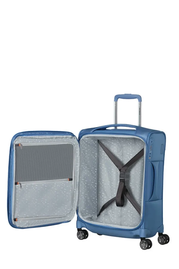 Samsonite Re-Lite Nelipyöräinen laajennettava matkalaukku 55cm Capri Blue Sale