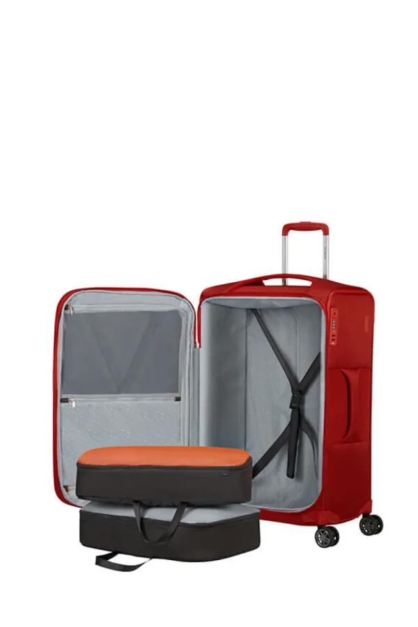 Samsonite Re-Lite Nelipyöräinen laajennettava matkalaukku 67cm Poppy Red Outlet