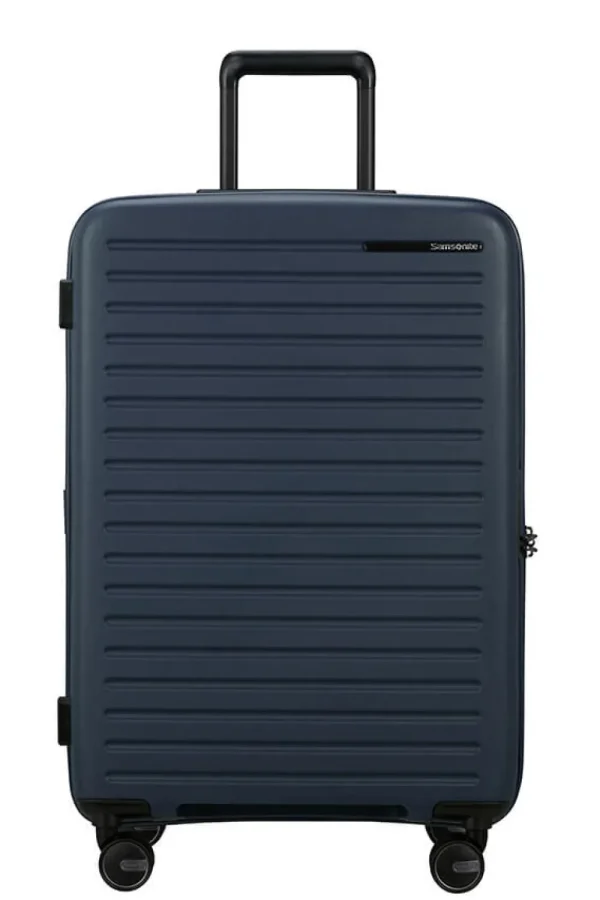 Samsonite Restackd Nelipyöräinen laajennettava matkalaukku 68cm Midnight New