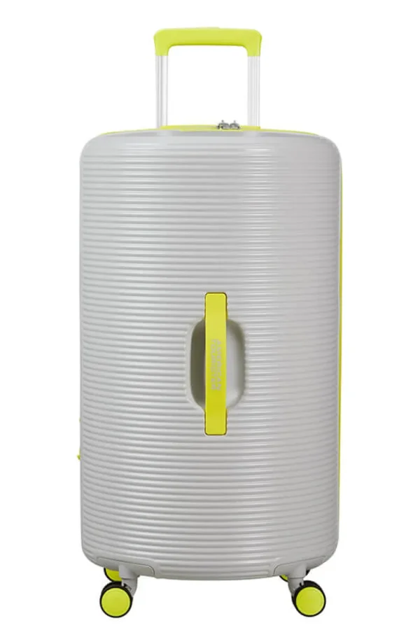 American Tourister Rollio Suuri matkalaukku Light Grey/Lime Discount