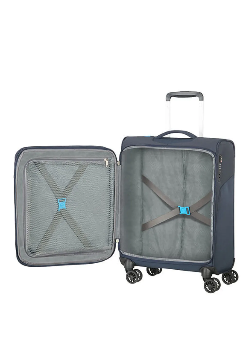 summerfunk_nelipyrinen_la_0.webp American Tourister SummerFunk Nelipyöräinen laajennettava matkalaukku 55cm Expandable Navy Best