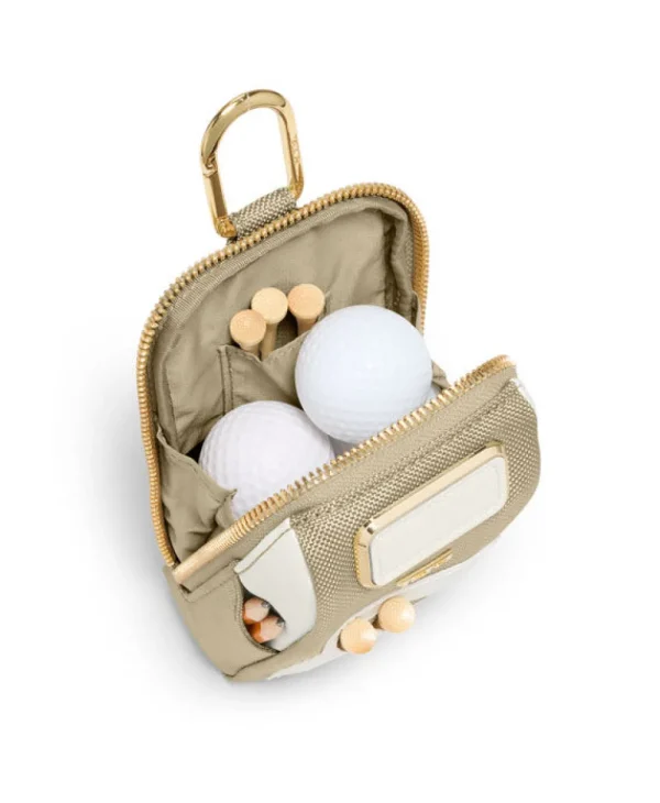TUMI Travel Accessory Golf Pouch w/ Tees Off White/Tan Hot